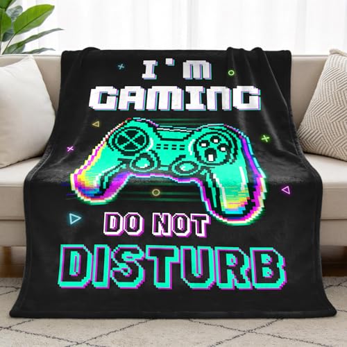 Gamer Gifts for Men Boys Girls, Do Not Disturb I’m Gaming Flannel Soft Blanket, Gaming Equipment Accessories Stuff for Teen Boys Gift - 50" x 60" - color: I'm Gaming