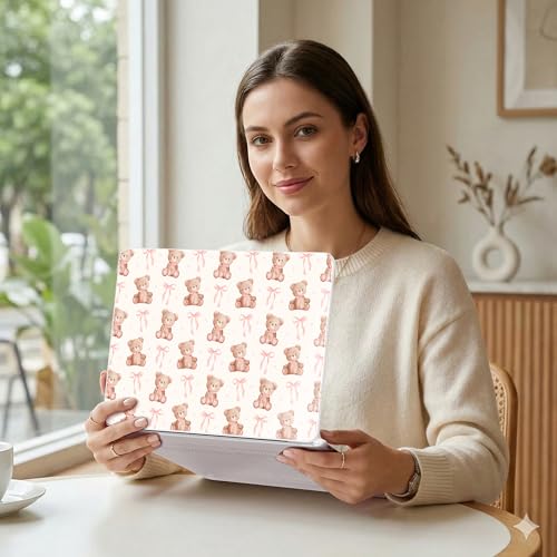 DONGKE Compatible with MacBook Neo 13 Inch Case 2026 A3404 A18 Pro chip & Touch ID, Plastic Hard Shell with Keyboard Cover, Screen Protector & Dust Plugs, Bow & Bear - color: Bow & Bear