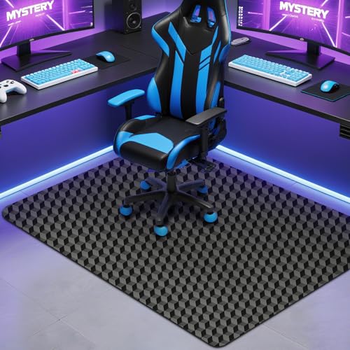AiBOB Gaming Chair Mat for Hardwood Floors - 53"x45" Office Chair Mat for Hard and Tile Floor | Anti-Slip Protector Mat | Computer Desk Floor Mat for Rolling Chairs, Not for Carpet - color: Black, size: 45'' X 53'' for Hard Floor