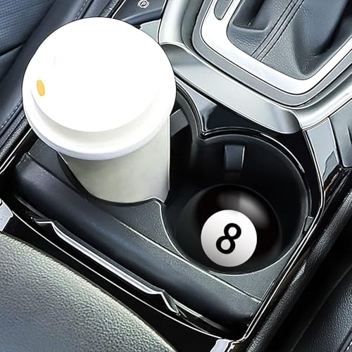Car Cup Holder Coasters, 2 Pack 2.75" Silicone Cup Holder Insert, Universal Non-Slip Cup Holders, Car Accessories Interior for Women and Man - Billiards Black 8 (Black-8) - color: Black-8