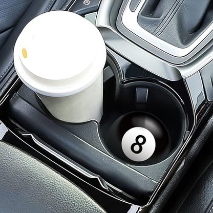 Car Cup Holder Coasters, 2 Pack 2.75" Silicone Cup Holder Insert, Universal Non-Slip Cup Holders, Car Accessories Interior for Women and Man - Billiards Black 8 (Black-8) - color: Black-8