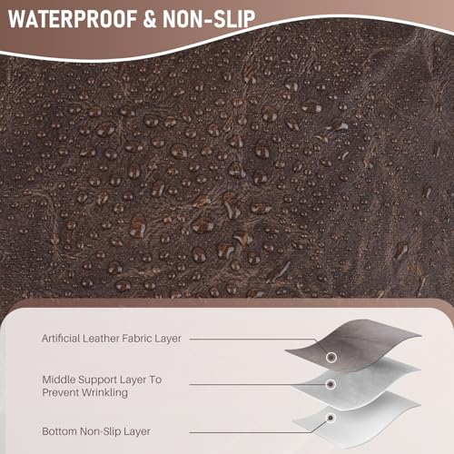 Recliner Headrest Protector,Non Slip Waterproof Headrest Cover,Leather Recliner Headrest Cover for Sofa,Furniture,Living Room,Office Chair 17x27 in(Chocolate Brown) - color: Chocolate Brown, size: Elastic