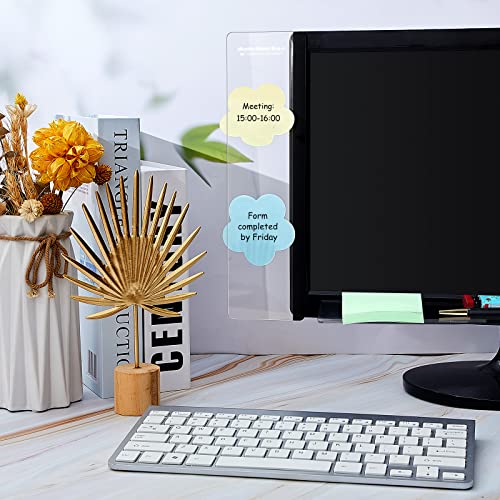 3 Pieces Multifunction Computer Monitor Memo Board Side Panel Memo Top Mount Acrylic Transparent Message Board for Screen Cabinet, Left and Right