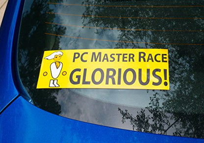 Glorious PC Master Race Bumper Sticker 5 Pack for Your Battlestation, Laptop, Computer Case, Wall & Window. Supports Childs Play Video Gaming Charity. Great Gift for a Proud Gamer, Geek or Nerd.