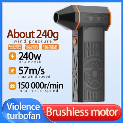 Electric Air Duster-150000RPM Super Power Cordless Air Duster, Rechargeable Brushless Motor Durable Blower, 3-Gear Adjustable Dust Blower for Computer, Keyboard, Outdoor, House and Car