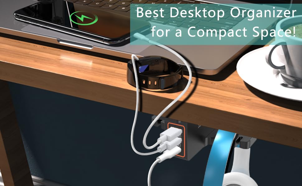 cozoo Headphone Stand with USB Charger Under Desk Headset Holder Mount 3 USB Charging Station,iWatch Stand Watch Dock Dual Earphone Hanger Hook,PC Accessories Gifts,UL Tested - color: Black ( PD & QC3.0 )