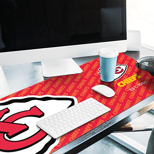 YouTheFan NFL Officially-Licensed Logo Series Desk Pad SMU - Water and Stain Resistant, Heavy-Duty Non-Slip Rubber Backing - fits Under Mouse, Computer and Keyboard - size: One Size, style: Kansas City Chiefs
