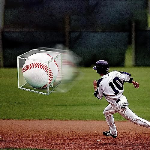 Danodoi Baseball Display Case UV Protected Acrylic Clear Baseball Holder Square Cube Ball Protector Memorabilia Autograph Display Box for Official Size Baseball - size: ONE PACK