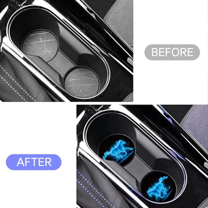 2-Pack 2.75" Silicone Car Cup Holder Coaster Insert, Non-Slip Car Coasters, Universal Fit for Car SUV Truck Auto, Easy to Clean Cup Pad (Blue-Horse) - color: Blue-horse
