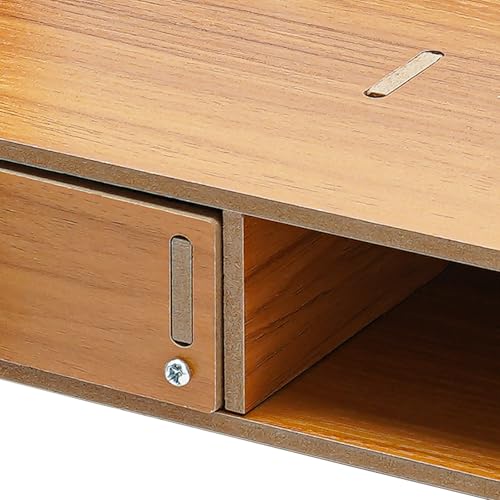 Computer Monitor Stand, Computer Rack with Drawers, Two top Platforms Desk Organizer Monitor Stand with Extra Large Storage Desktop Computer Stand for PC, Laptop, Printer, Screen, TV (07) - size: 07