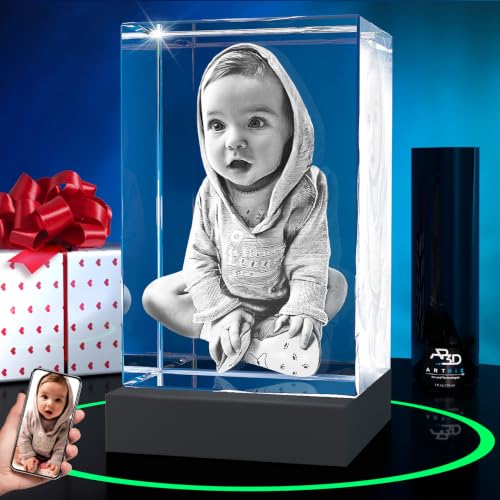 ArtPix 3D Premium Crystal Photo, Personalized Gifts for Women, Wife, Mom, Her, Him, Men, Great Customized Gift With Your Own Photo - Anniversary, Wedding, Birthday - size: Small Premium, style: Portrait