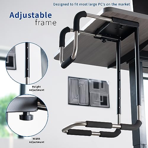 VIVO X-Large Heavy Duty Adjustable Computer CPU Tower Stand with Secure Locking, Holds up to 66 lbs, MOUNT-PC04L - size: X-Large