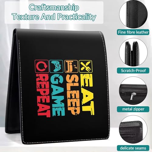 EXXBYELI Boys Wallet Gamepad Leather Wallets Credit Id Card Cash Holder Black Rfid Blocking Zipper Cute Cool Funny Aesthetic Wallets With Coin Pocket Id Window Teen Wallets for Boys Teenager Wallet - color: games-text-1