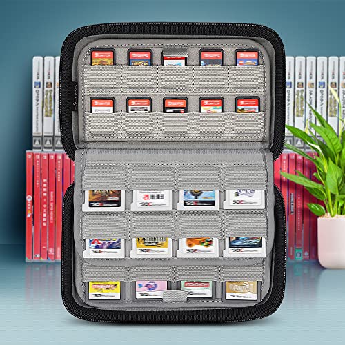 sisma 72 Game Case Compatible with Nintendo Game Cartridges Fits 40 Switch Games & 32 DS 3DS Games, Game Card Holders Organizer Storage Bag - color: Black 40+32 Slots