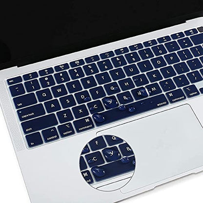 MOSISO Keyboard Cover Compatible with MacBook Air 13 inch 2022 2021 2020 Release A2337 M1 A2179 Retina Display with Touch ID Backlit Magic Keyboard, Waterproof Protective Silicone Skin, Navy Blue - color: Navy Blue