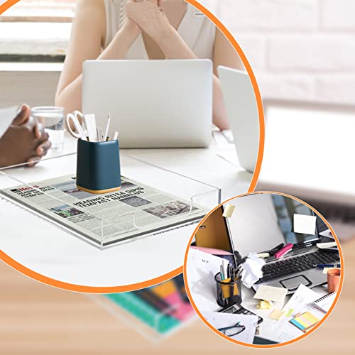 Tasybox Paper Organizer Letter Tray, Acrylic Desk Tray, File Holder | Clear Desk Organizer Tray, Office Decor Stackable Desk Organizers and Accessories Tray for School Home Office Supplies