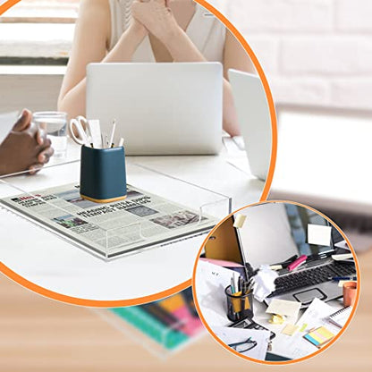 Tasybox Paper Organizer Letter Tray, Acrylic Desk Tray, File Holder | Clear Desk Organizer Tray, Office Decor Stackable Desk Organizers and Accessories Tray for School Home Office Supplies