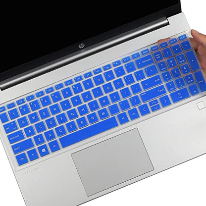 Keyboard Cover for HP 17.3" Laptop 17-cn/cp 17t-cn 17-cn0065cl 17-cn3053cl 17-cn0691ds 17-cn1053cl 17-cn0010nr 17-cn2099nr cn1069cl 17-cn0001tg 17-cn0003dx 17-cn3097nr/3165cl 17-cn2068cl cn0076nr-BU - color: Blue(Regular Letters)