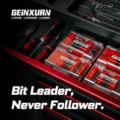 Geinxurn 1Pc Red Storage Box Case, small parts box with detachable divider, Screwdriver Bit Set Box - style: STKB001-RD