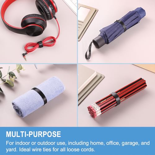 200 PCS 8 Inches Reusable Cable Ties | Adjustable Cord Wraps, Cable Straps | Hook & Loop Cord Organizer, Cable Management - size: 8 Inch 200 Pcs