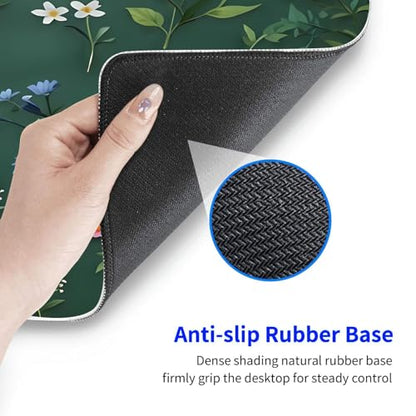 Large Gaming Mouse pad,Flower Branch Pattern Anti Slip Rubber Base Mouse pad, Suitable for Computer, Laptop, Office Desk Accessories - color: Flower Branch Pattern