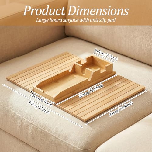 1 Pc 3 in 1 Couch Cup Holder Tray, 4.7X12.6Inch Couch Armrest Table Anti-Slip Sofa Armchair Caddy Table Couchs Arm Tray with Detachable Cup Holder Foldable Sofas Trays for Drinks Cellphone Snacks