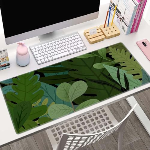 Desk Mat, Large Desk Pad Large Mouse Pad Cute Desk Accessories Home Office Essentials XL Desk Mat Desk Pad Mat for Keyboard Mouse Desk Pads On Top of Desks Computer Monstera Leaves - color: Monstera Leaves