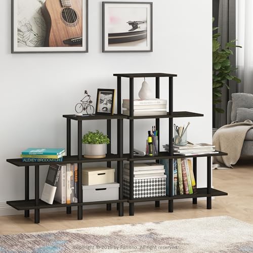 Furinno Turn-N-Tube 3-Tier Cube Ladder Shelf, Espresso/Black - color: Espresso/Black, style: 3-Tiers, Cube Ladder