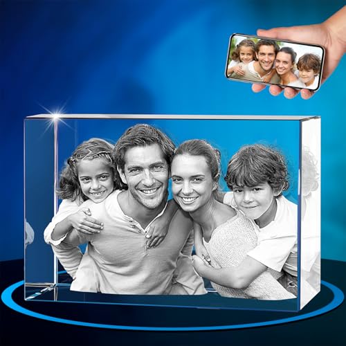 ArtPix 3D Crystal Photo, Personalized Gifts for Women, Wife, Mom, Her, Him, Men, Great Customized Gift With Your Own Photo - Anniversary, Wedding, Birthday - Custom Glass 3D Laser Etched Picture Frame - size: Large, style: Landscape
