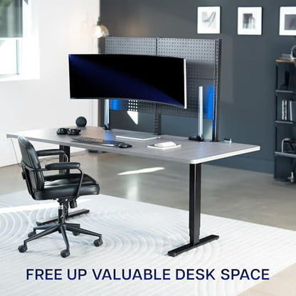 VIVO Articulating Ultrawide Monitor Pegboard Mount, Fits Screens up to 49 inches and Peg Boards up to 0.25 inches Thick with 1 inch Hole Spacing, Black, MOUNT-PB1U - size: up to 49" screens, style: Low Profile