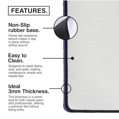 MPCO. Blueprints Large Gaming Desk Pad - 36" x 17" Aeroglyde Fabric Pistol 38 – Black Desk Mats - Non-Slip, Washable, Smooth Glide for Precision Gaming & Work - color: Aeroglyde Pistol 38 – Black