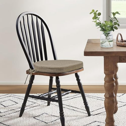Shinnwa Dining Chair Cushions Set of 4, High-Resilience Foam Windsor Seat Pads, Kitchen Chair Cushions with Ties & Textured Cover, 4 Pack, 16.5 x 15.5 x 2, Light Brown - color: Light Brown, size: 4 Count (Pack of 1)