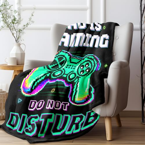 Dad Birthday Gifts from Daughter Son, Funny DAD is Gaming, Soft Flannel Blanket, Fathers Day Christmas Birthday Gifts for Daddy Father Present - 50’’ x 60’’ - color: Dad is Gaming