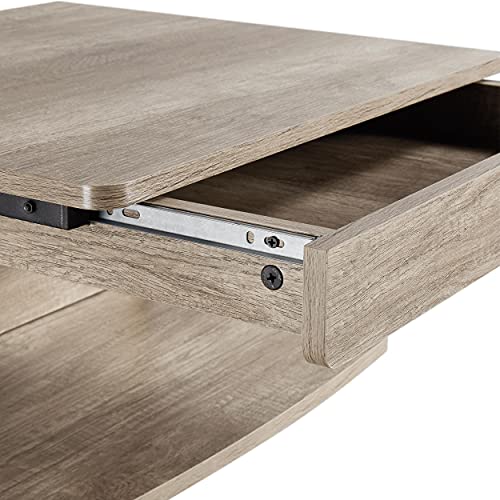 Yaheetech Rolling Computer Desk with Drawer & Keyboard Tray, Mobile Laptop Desk Cart Standing Computer Workstation for Home Office, Gray - color: Grey