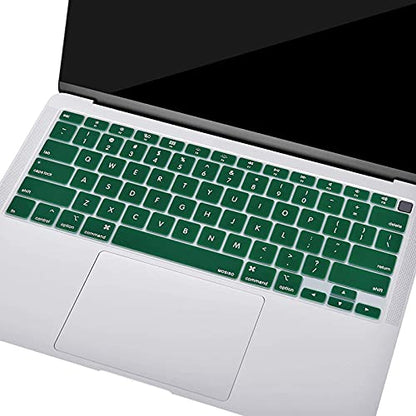MOSISO Keyboard Cover Compatible with MacBook Air 13 inch 2022 2021 2020 Release A2337 M1 A2179 Retina Display with Touch ID Backlit Magic Keyboard, Waterproof Protective Silicone Skin, Peacock Green - color: Peacock Green