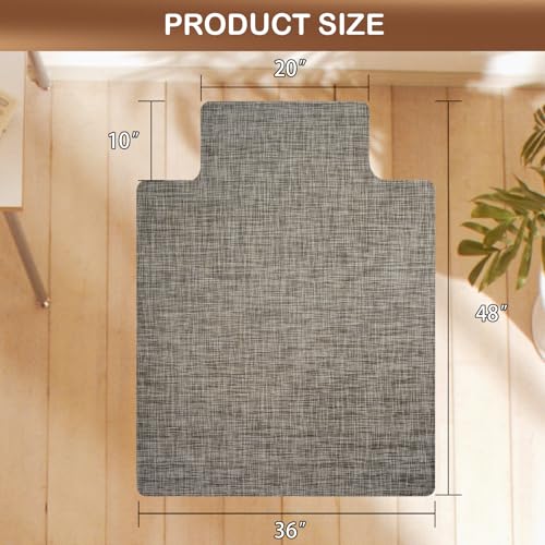 Office Chair Mat for Hardwood Floor, 36" x 48" Non-Slip Office Chair Mat for Rolling Chair, Heavy Duty Textilene Floor Protector for Hardwood Tile, Desk Computer Chair Mat for Home Office,Brown - color: Brown