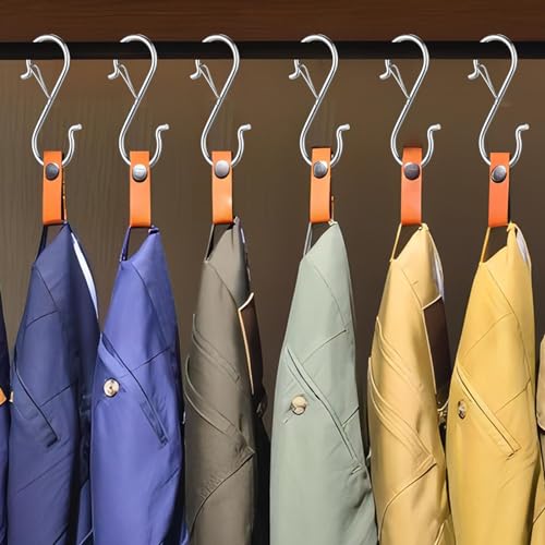 12 PCS S Hooks for Hanging with Safety Buckle | 3.5 inch Heavy Duty Metal S Shaped Hooks Stainless Steel for Hanging Kitchen Utensil, Cups, Pots, Plants, Bags, Hat (Silver) - color: Silver