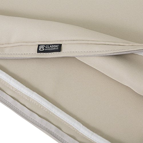 Classic Accessories Montlake FadeSafe Water-Resistant Patio Lounge Back Cushion Cover, 23 x 20 x 4 Inch, Antique Beige - color: Antique Beige, size: 21 x 20 x 4 Inch