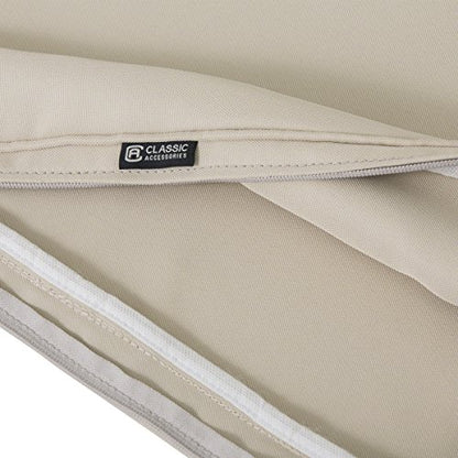Classic Accessories Montlake FadeSafe Water-Resistant Patio Lounge Back Cushion Cover, 23 x 20 x 4 Inch, Antique Beige - color: Antique Beige, size: 21 x 20 x 4 Inch