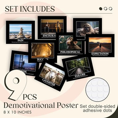 97 Decor Funny Demotivational Poster for Office - Sarcastic Motivational Wall Art Print, Ironic Inspirational Posters, Snarky Quotes Picture Demotivational Gifts for Colleagues (10x8 UNFRAMED)