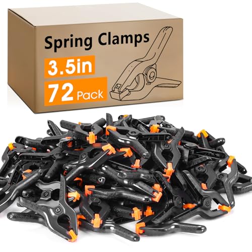 72 Pack 3.5 inch Plastic Spring Clamps, Black Heavy Duty Clips, Backdrop Clips, Plastic Clamps for Crafts, Backdrop Stand, Woodworking, Photography - size: 3.5in-72P