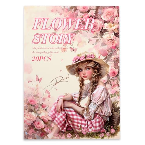Scrapbook Stickers 20 Sheets 240 Pre-Cut Washi Stickers for Journaling PET Transparent Book Sticker Decorative or DIY Paper Crafts Arts and Crafting Projects - color: Flower Story