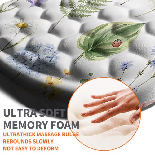 Ergonomic Joint Wrist Support Mouse Pad with Memory Foam Cushion Massage Bump, Carpal Tunnel Pain Relief Mousepad Slope Design for Wrist Rest, 11.8x7.9 in, Bee Butterfly Flower - color: Bee Butterfly Flower