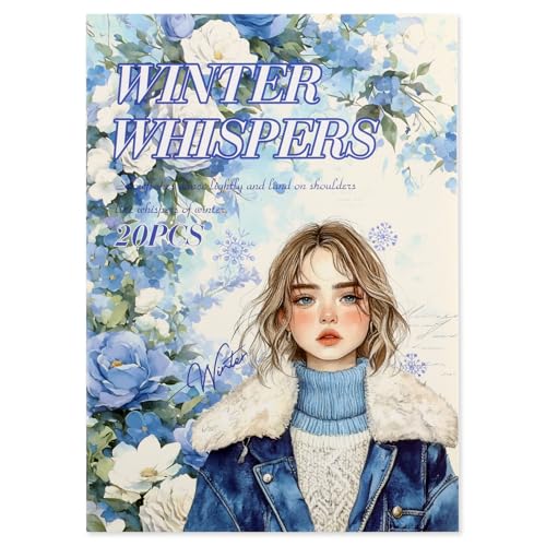 Winter Scrapbook Stickers 20 Sheets 240 Pre-Cut Washi Stickers for Journaling PET Transparent Book Sticker Decorative or DIY Paper Crafts, Arts and Crafting Projects - color: Winter Whispers