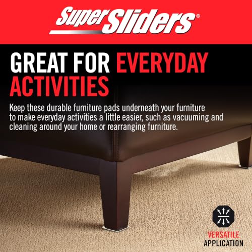 Super Sliders 5" Slide & Hide Reusable Furniture Sliders for Hard Surfaces, Anti-Slip Protective Furniture Moving Pads for Beds, Sofas, Dressers, Set of 4, Beige - size: 5 Inch, style: For Hardwood