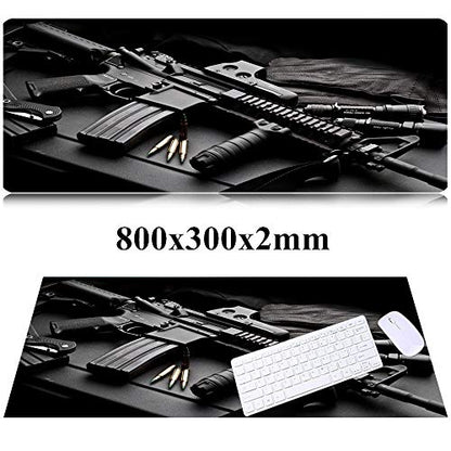 31.5x11.8 Inch Non-Slip Long Extended Large Gaming Mouse Pad with Stitched Edges XL Laptops Keyboard Mouse Mat(AK47) - color: AK47