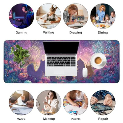 Mouse Pad, Large Anti-Slip with Stitched Edges Desk Mat Desktop Laptop Computer Desk Keyboard Mat,Table Protector Blotter Mat (Dog, 31.5" x 11.8")