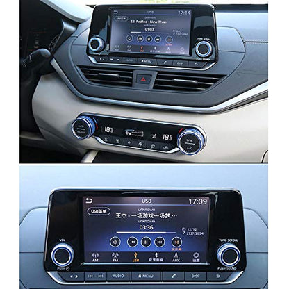 XITER Center Console Knobs AC Air Conditioning Button Audio Function Rear Mirror Knob Switch Cover Trim Compatible with Nissan Altima 2019 2020 2021-2024 2025/Rogue 2021 2022 2023 2024 2025 2026(BLUE) - color: BLUE