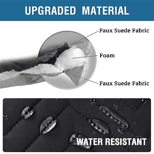 H.VERSAILTEX Armrest Covers for Sofa Water Resistant Couch Arm Covers Remote Control Holder Sofa Armrest Organizer for Magazine, Tablet, Phone, iPad(Set of 2, Black/Grey) - color: Double Diamond-black/Grey