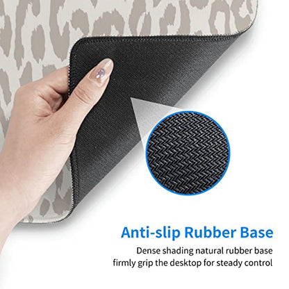 Large Mouse Pad Gaming Mousepad XL Beige Leopard Print Desk Mat Mouse Pad Long 31.5x11.8 in Extended Big Cute Mousepad Waterproof Desk Pad with Non-Slip Base and Stitched Edges for Computer Keyboard - color: Grey Leopard Print